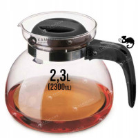 DZBANEK NA HERBATĘ NAPOJEGORĄCE SZKLANY żaroodporny BARDZO DUŻY 2,3L 2300ml