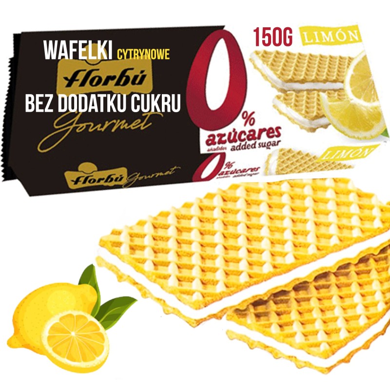 FLORBU WAFELKI NADZIEWANE CYTRYNOWE Cytryna LIMON ze stewią