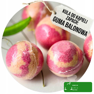 musująca KULA DO KĄPIELI handmade GUMA BALONOWA