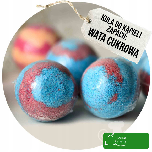 musująca KULA DO KĄPIELI handmade WATA CUKROWA