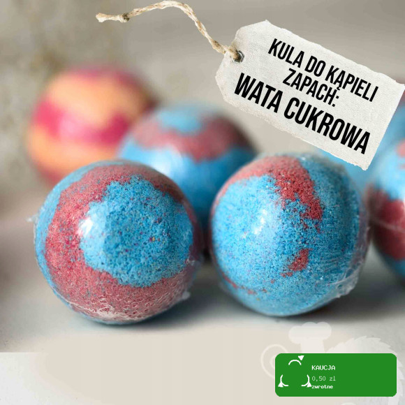 musująca KULA DO KĄPIELI handmade WATA CUKROWA