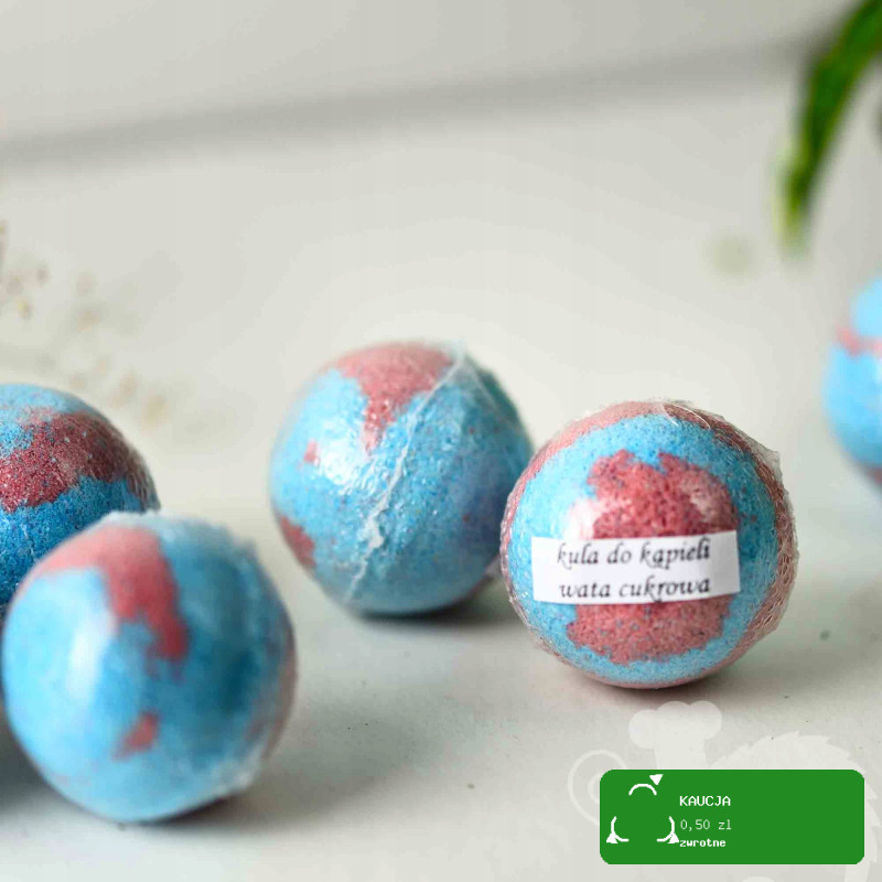 musująca KULA DO KĄPIELI handmade WATA CUKROWA