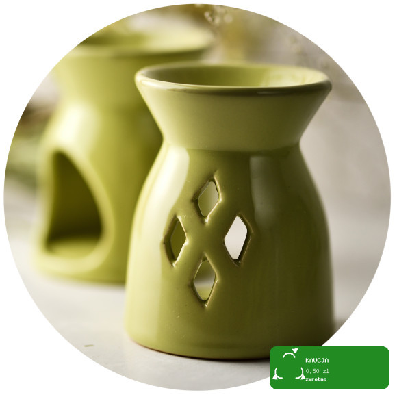 KOMINEK ceramiczny DO AROMATERAPII olejków i wosku na t-lighty SELEDYNOWY