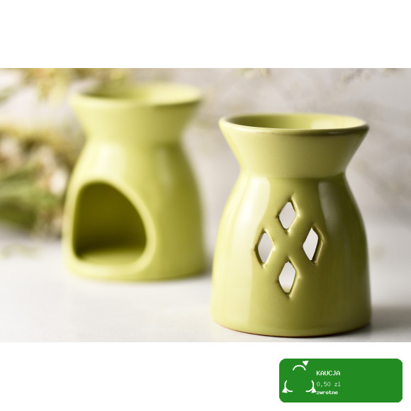 KOMINEK ceramiczny DO AROMATERAPII olejków i wosku na t-lighty SELEDYNOWY