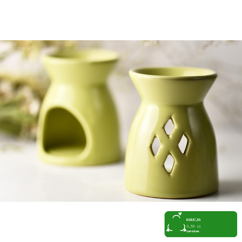 KOMINEK ceramiczny DO AROMATERAPII olejków i wosku na t-lighty SELEDYNOWY