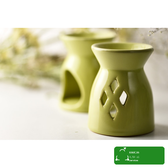 KOMINEK ceramiczny DO AROMATERAPII olejków i wosku na t-lighty SELEDYNOWY
