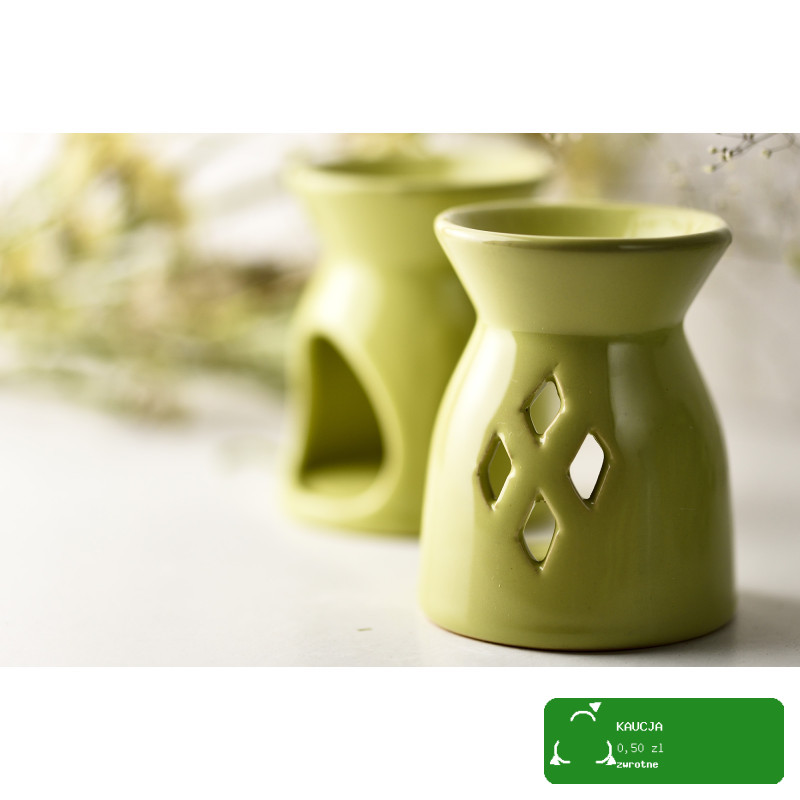 KOMINEK ceramiczny DO AROMATERAPII olejków i wosku na t-lighty SELEDYNOWY