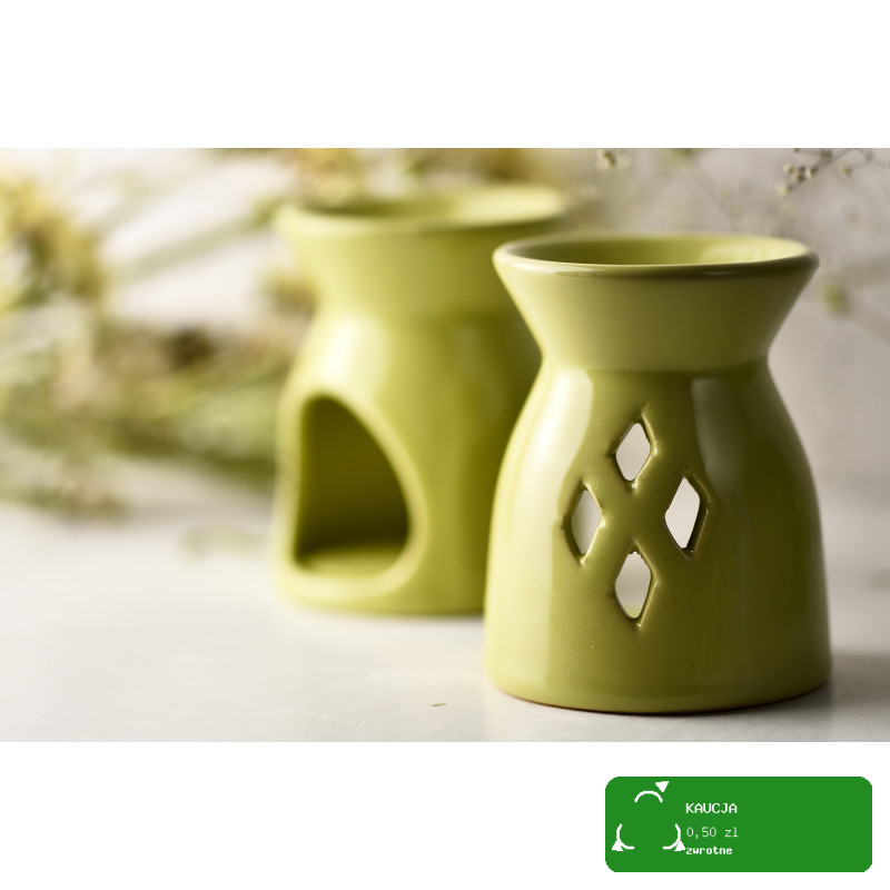 KOMINEK ceramiczny DO AROMATERAPII olejków i wosku na t-lighty SELEDYNOWY