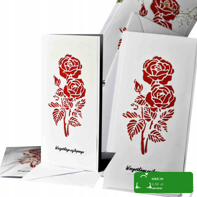 KARTKA OKOLICZNOŚCIOWA handmade RÓŻE najlepszego