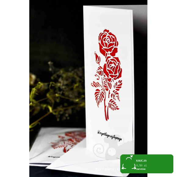 KARTKA OKOLICZNOŚCIOWA handmade RÓŻE najlepszego