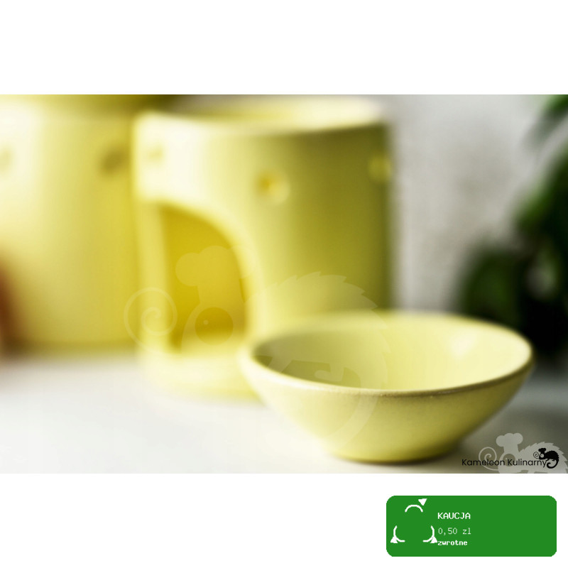 KOMINEK ZAPACHOWY CERAMICZNY na olejki woski DO AROMATERAPII kremowy