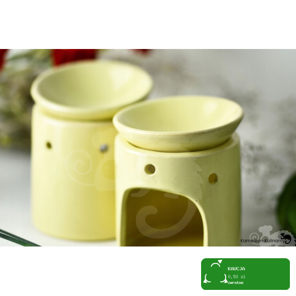 KOMINEK ZAPACHOWY CERAMICZNY na olejki woski DO AROMATERAPII kremowy