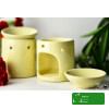 KOMINEK ZAPACHOWY CERAMICZNY na olejki woski DO AROMATERAPII kremowy
