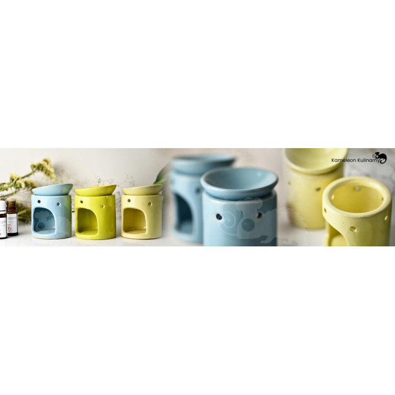 KOMINEK ZAPACHOWY CERAMICZNY na olejki woski DO AROMATERAPII kremowy