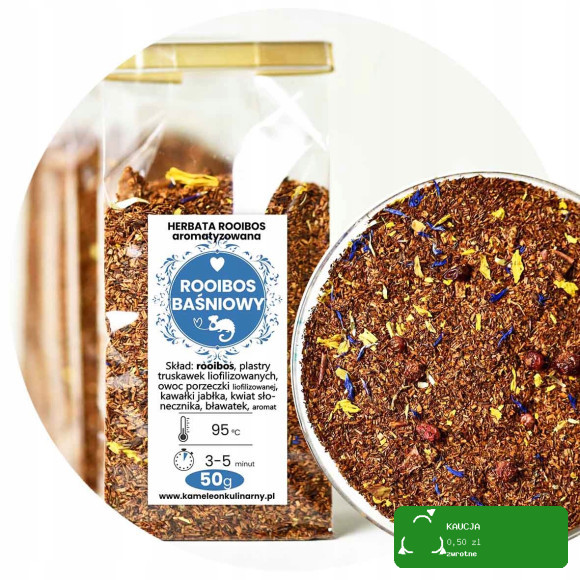 KAMELEON KULINARNY ZESTAW PREZENTOWY 4 herbaty ROOIBOS i zaparzacz NR 3