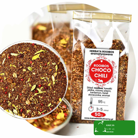 KAMELEON KULINARNY ZESTAW PREZENTOWY 4 herbaty ROOIBOS i zaparzacz NR 3