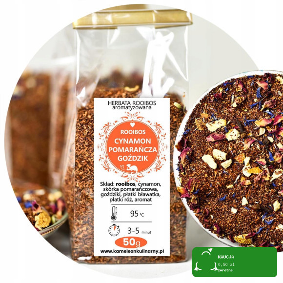 KAMELEON KULINARNY ZESTAW PREZENTOWY 4 herbaty ROOIBOS i zaparzacz NR 3