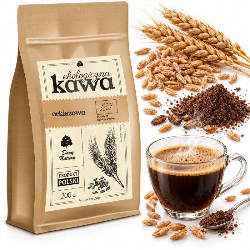 KAWA ORKISZOWA zbożowa ekologiczna EKO BIO 200g 0,2kg DARY NATURY