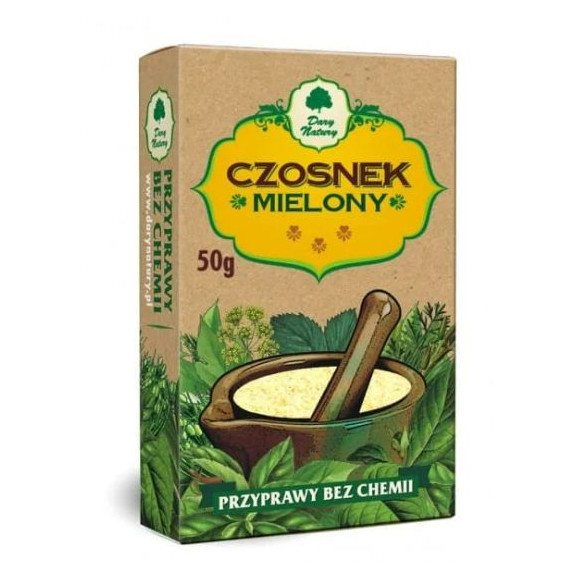 Przyprawa Podlaska CZOSNEK -- MIELONY -- karonik bez chemii 50g DARY NATURY