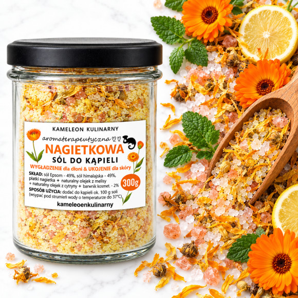KAMELEON KULINARNY sól do kąpieli NAGIETKOWA 300g (słoik)