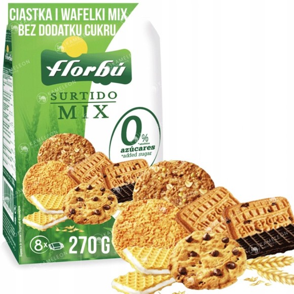 FLORBU CIASTKA kruche orkiszowe mieszane WAFELKI mix Bez