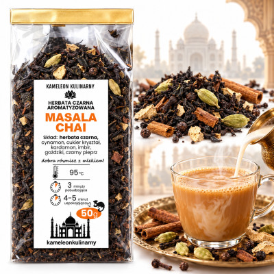 KAMELEON KULINARNY HERBATA CZARNA aromatyzowana MASALA CHAI 50g