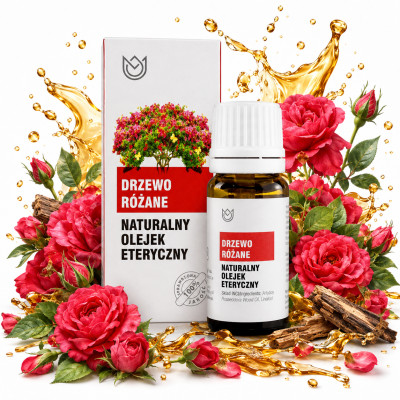 Naturalny OLEJEK ETERYCZNY DRZEWO RÓŻANE 10ml Naturalne Aromaty