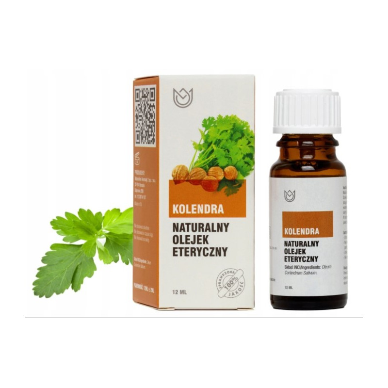 Naturalny OLEJEK ETERYCZNY KOLENDRA trawienie 12ml AROMATERAPIA INHALACJE