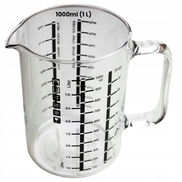 DZBANEK SZKLANY do gotowania mierzenia MIARKA 1L 1000ML szkło DZBANEK SZKLANY do gotowania mierzenia MIARKA 1L 1000ML szkło
