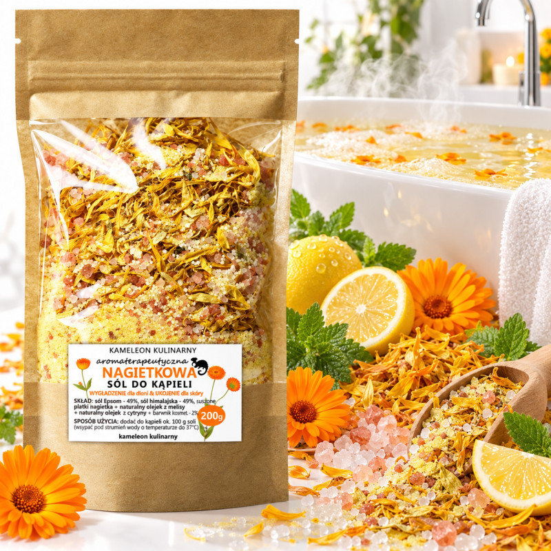 KAMELEON KULINARNY Aromaterapeutyczna sól do kąpieli NAGIETKOWA 200g