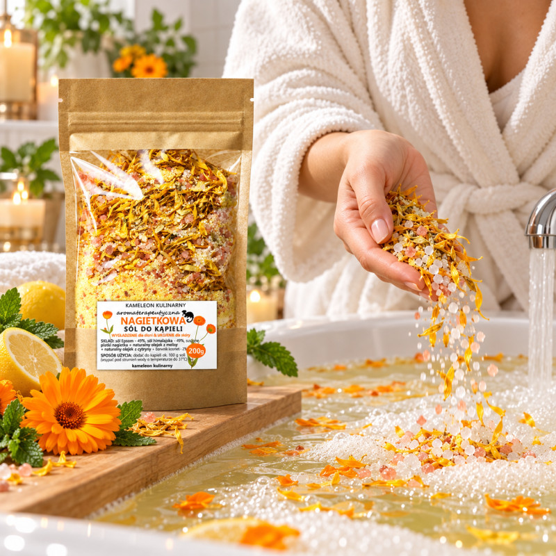 KAMELEON KULINARNY Aromaterapeutyczna sól do kąpieli NAGIETKOWA 200g