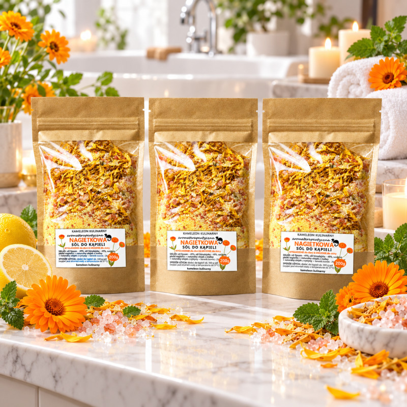 KAMELEON KULINARNY Aromaterapeutyczna sól do kąpieli NAGIETKOWA 200g