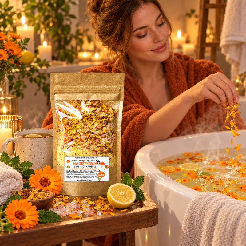 KAMELEON KULINARNY Aromaterapeutyczna sól do kąpieli NAGIETKOWA 200g