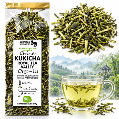 KAMELEON KULINARNY HERBATA ZIELONA KUKICHA Royal Tea organiczna 50g