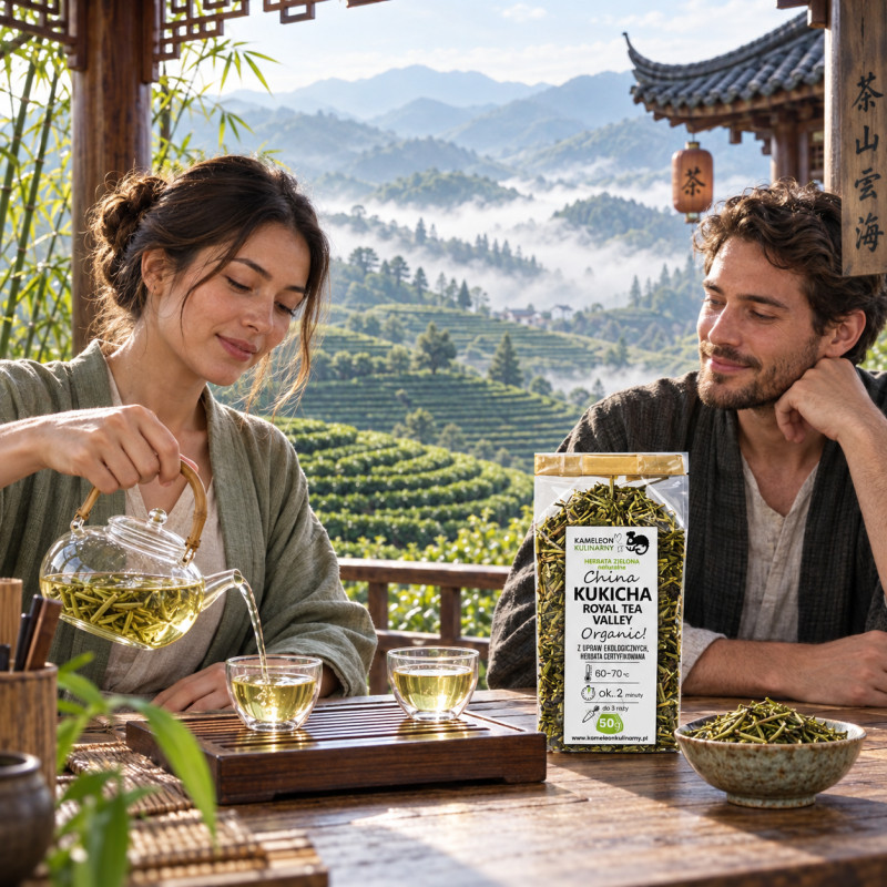 KAMELEON KULINARNY HERBATA ZIELONA KUKICHA Royal Tea organiczna 50g