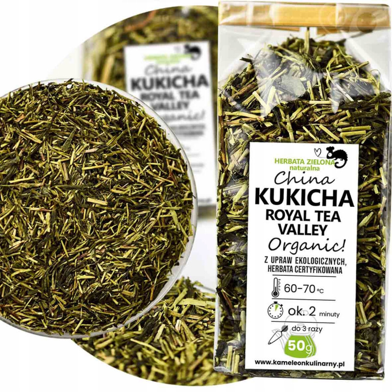 KAMELEON KULINARNY HERBATA ZIELONA KUKICHA Royal Tea organiczna 50g