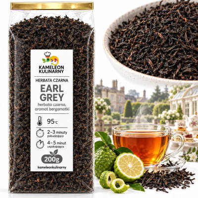 KAMELEON KULINARNY HERBATA CZARNA EARL GREY bergamotka liściasta 200g
