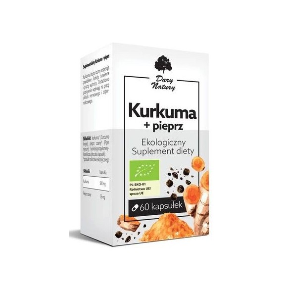 Dary Natury KURKUMA + PIEPRZ piperyna suplement diety 60