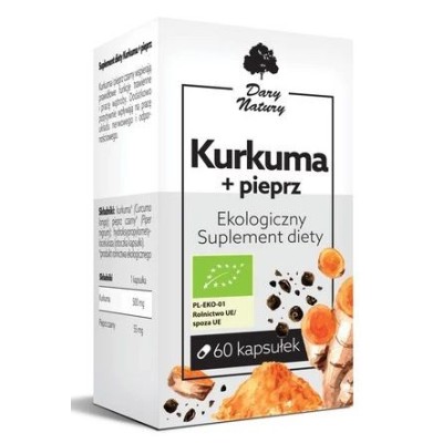 Dary Natury KURKUMA + PIEPRZ piperyna suplement diety 60