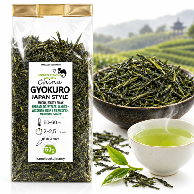 KAMELEON KULINARNY HERBATA ZIELONA GYOKURO wiosenny zbiór PREMIUM 50g