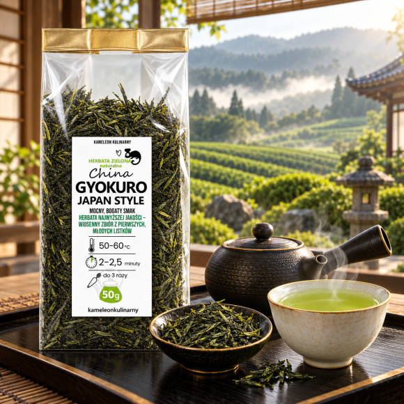 KAMELEON KULINARNY HERBATA ZIELONA GYOKURO wiosenny zbiór PREMIUM 50g
