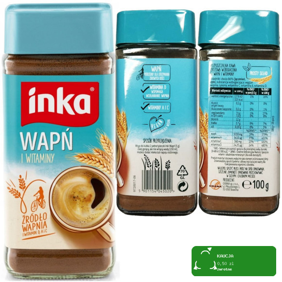 INKA WAPŃ I WITAMINY C D i A KAWA ROZPUSZCZALNA WZBOGACONA 100g słoik