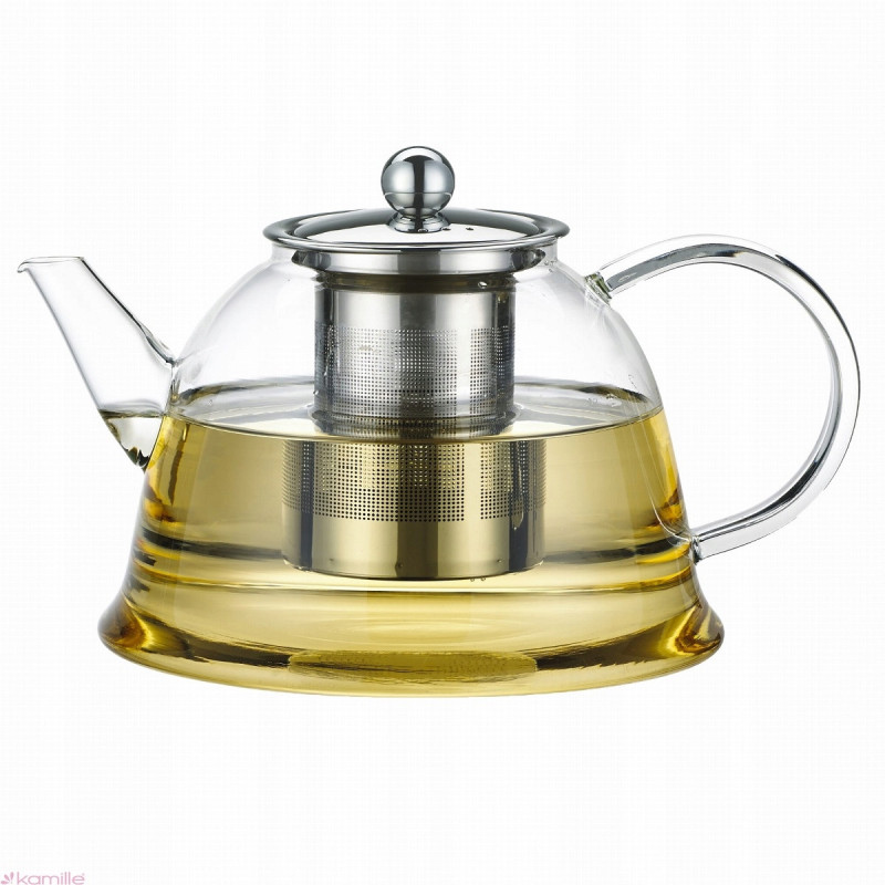 DZBANEK SZKLANY Z ZAPARZACZEM ZAPARZACZ do HERBATY ZIÓŁ 1500ml 1,5L Kamille
