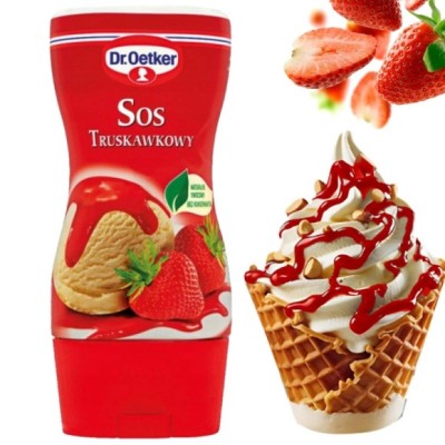 DR. OETKER  SOS O SMAKU TRUSKAWKOWYM 200G DO LODÓW CIAST