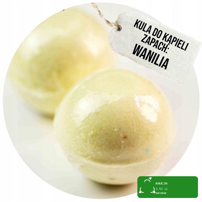 ręcznie robiona KULA DO KĄPIELI z glinką WANILIA