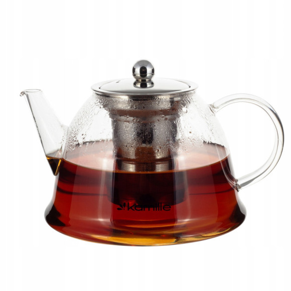 DZBANEK SZKLANY Z ZAPARZACZEM ZAPARZACZ do HERBATY ZIÓŁ 1500ml 1,5L Kamille