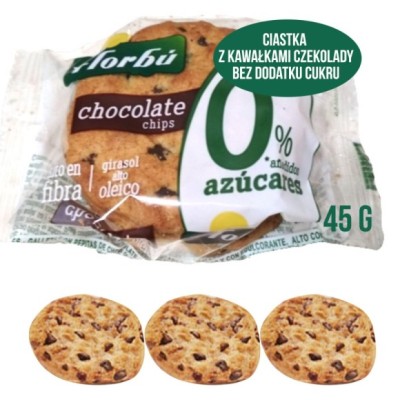 FLORBU - CIASTKA Z CZEKOLADĄ Z KAWAŁKAMI CZEKOLADY 45g
