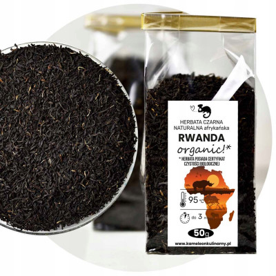 KAMELEON KULINARNY HERBATA CZARNA afrykańska RWANDA organiczna! 50g