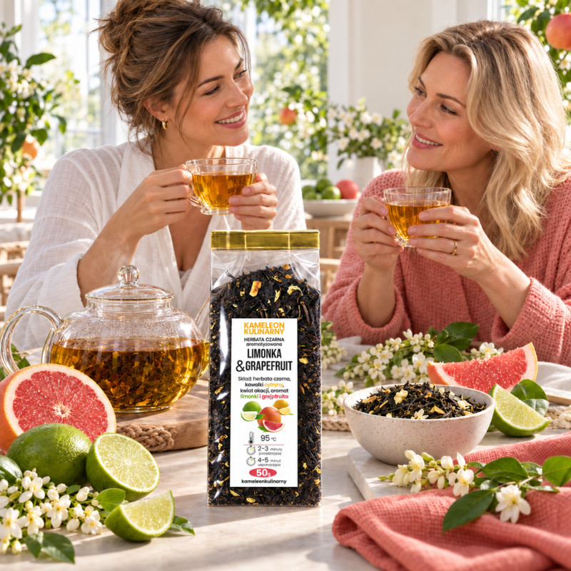 KAMELEON KULINARNY HERBATA CZARNA aromatyzowana LIMONKA GRAPEFRUIT 50