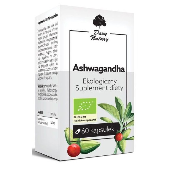 Dary Natury EKO ASHWAGANDHA 60 kapsułek wsparcie STRES
